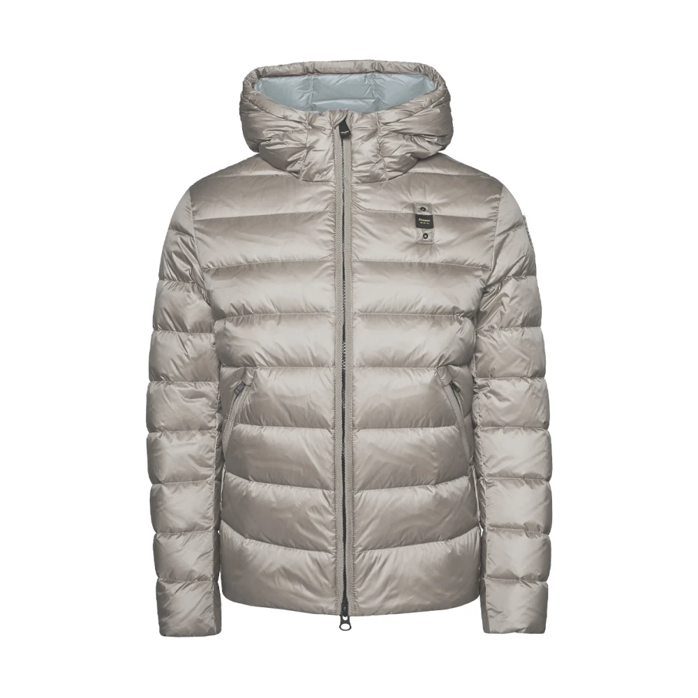 Blauer Gewatteerde Parka met Capuchon Beige Heren