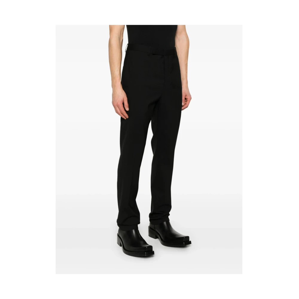Rick Owens Zwarte broek met knoopsluiting en zakken Black Heren