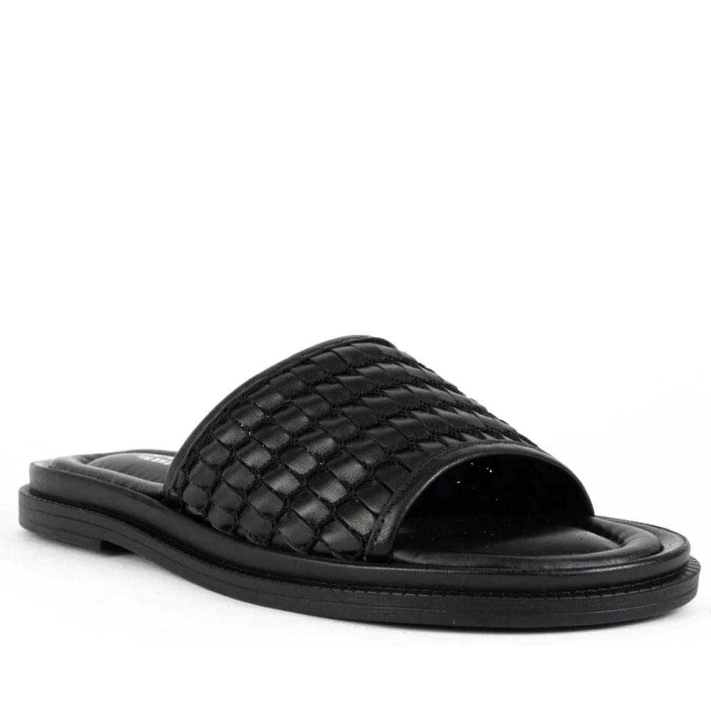 Sergio Moretti Women's Black Sliders, 6 Uk, Open Casual Slippers