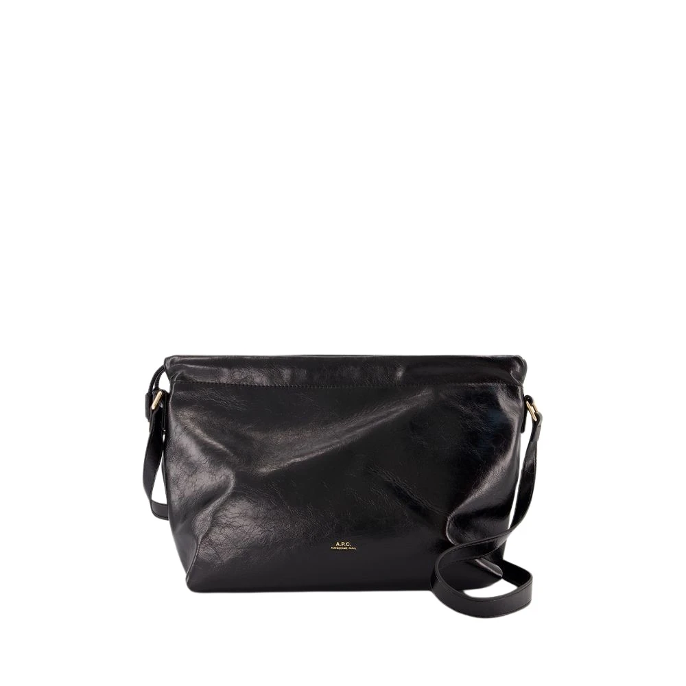 A.p.c. Zwarte Crossbody Tas met Magnetische Sluiting Black Dames