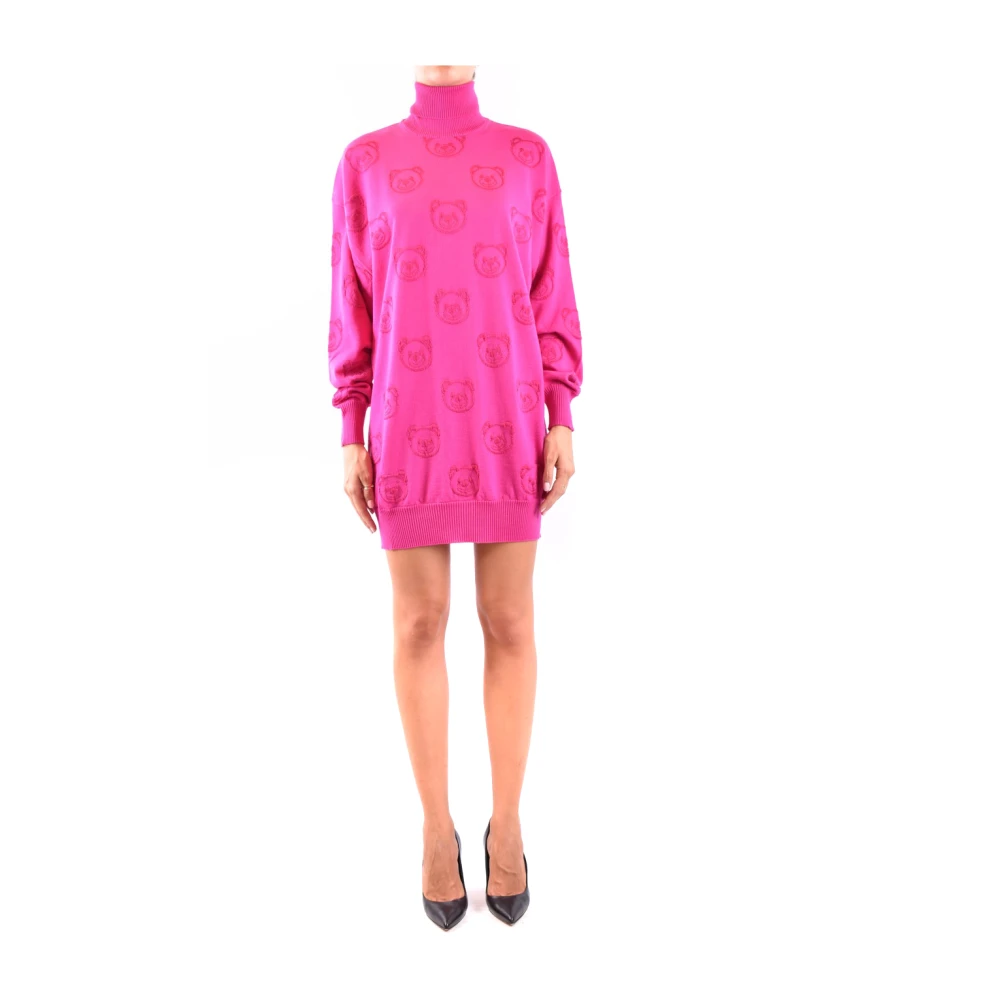 Moschino Roze Wollen Jurk Aw22 Pink Dames