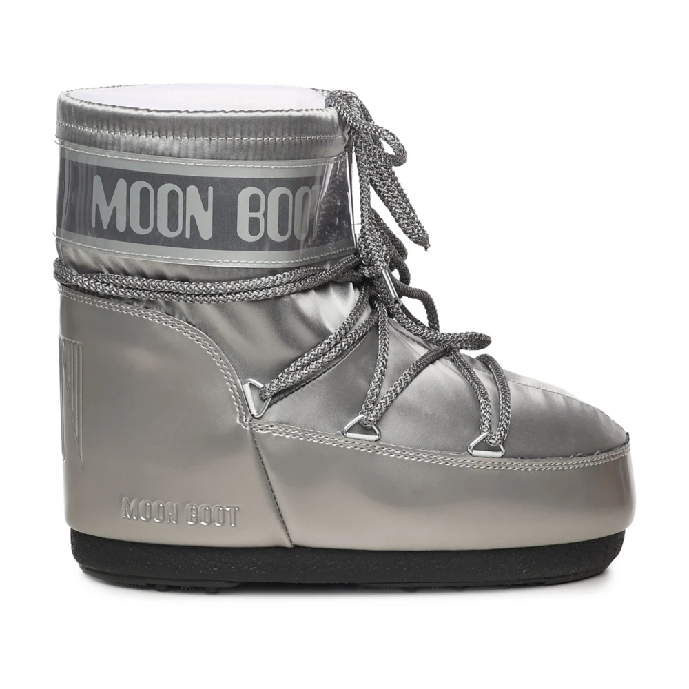 Moon Boot Women's Gray Grey Winter Boots With Pvc Details - Winter Boots - 6 Uk - Shoes
