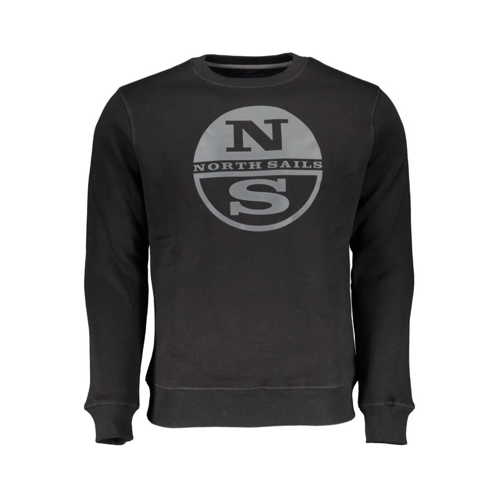 North Sails Men's Black Sweatshirts, 2XL, Cotton Jumper