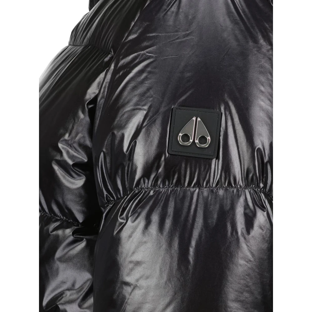 Moose Knuckles Zwarte Donsjas met Capuchon Black Dames