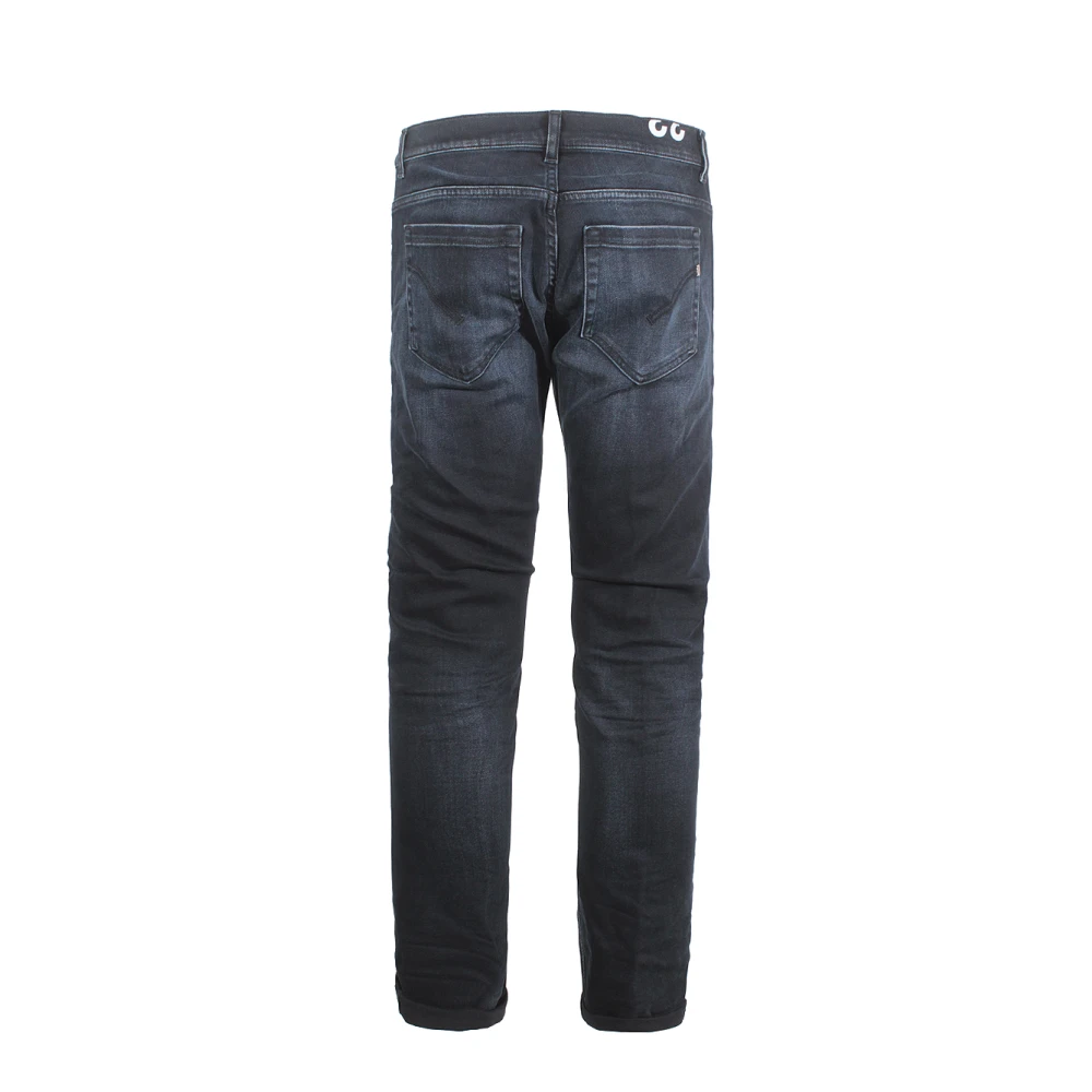 Dondup Blauwe Slim Fit Jeans met Metalen Logo Blue Heren