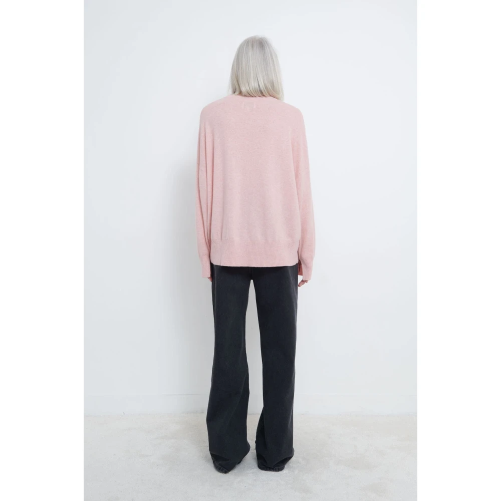 Loulou Studio Roze Melange Oversized Cashmere Trui Pink Dames