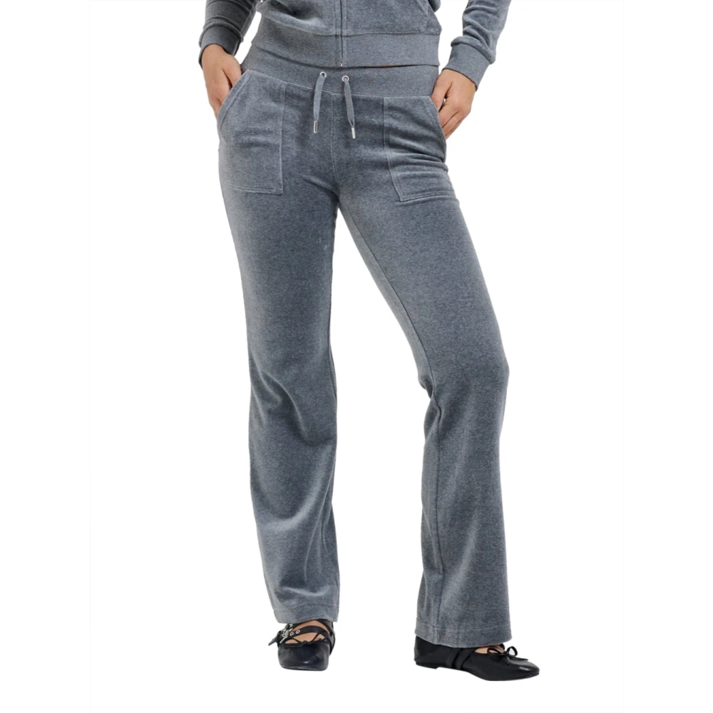 Juicy Couture Grijze Rechte Fluwelen Broek Gray Dames