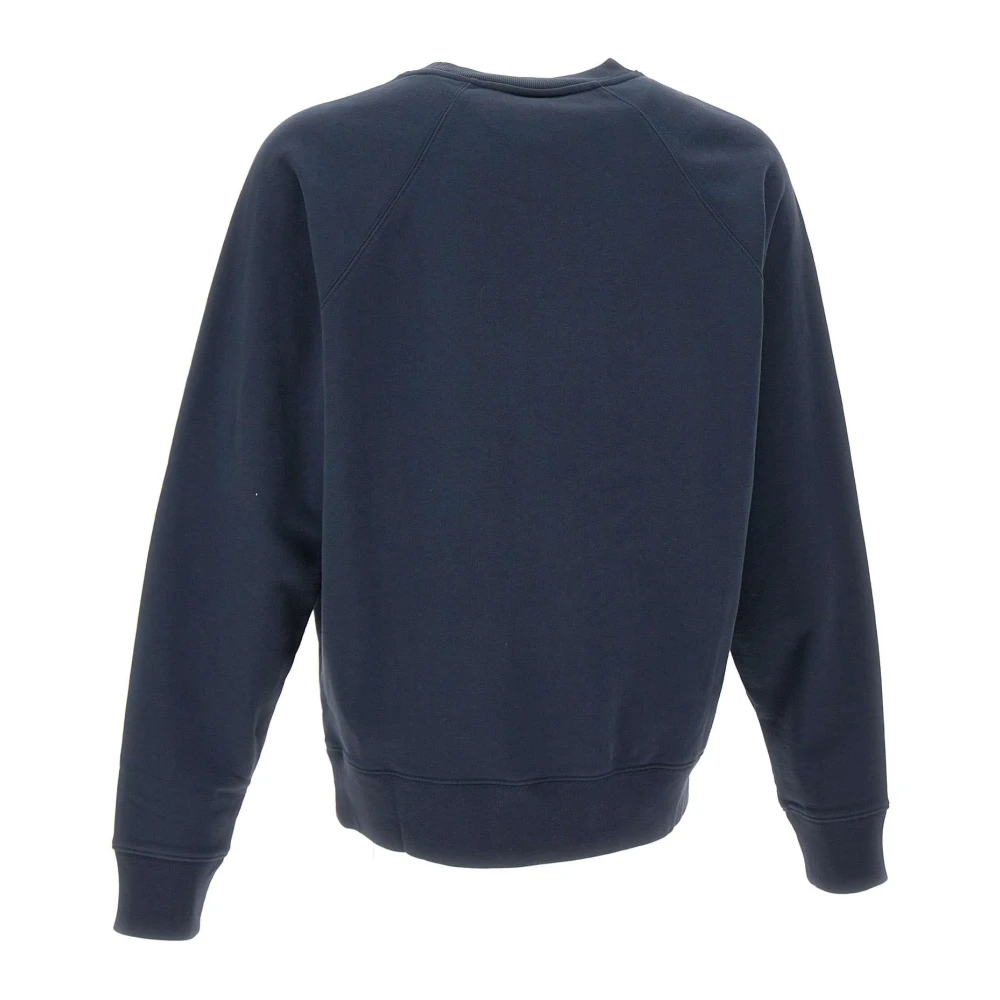 Maison Kitsuné Blauwe Katoenen Sweatshirt met Vos Logo Blue Heren