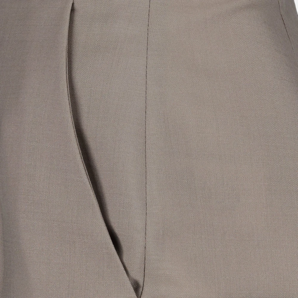 Fendi Mohair High-Waisted Wool Skirt Gray Dames