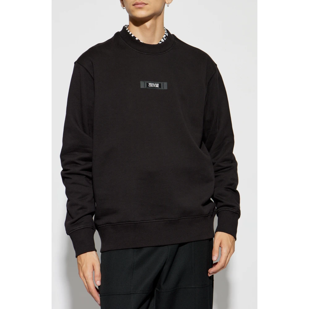 Versace Jeans Couture Sweatshirt met logo Black Heren