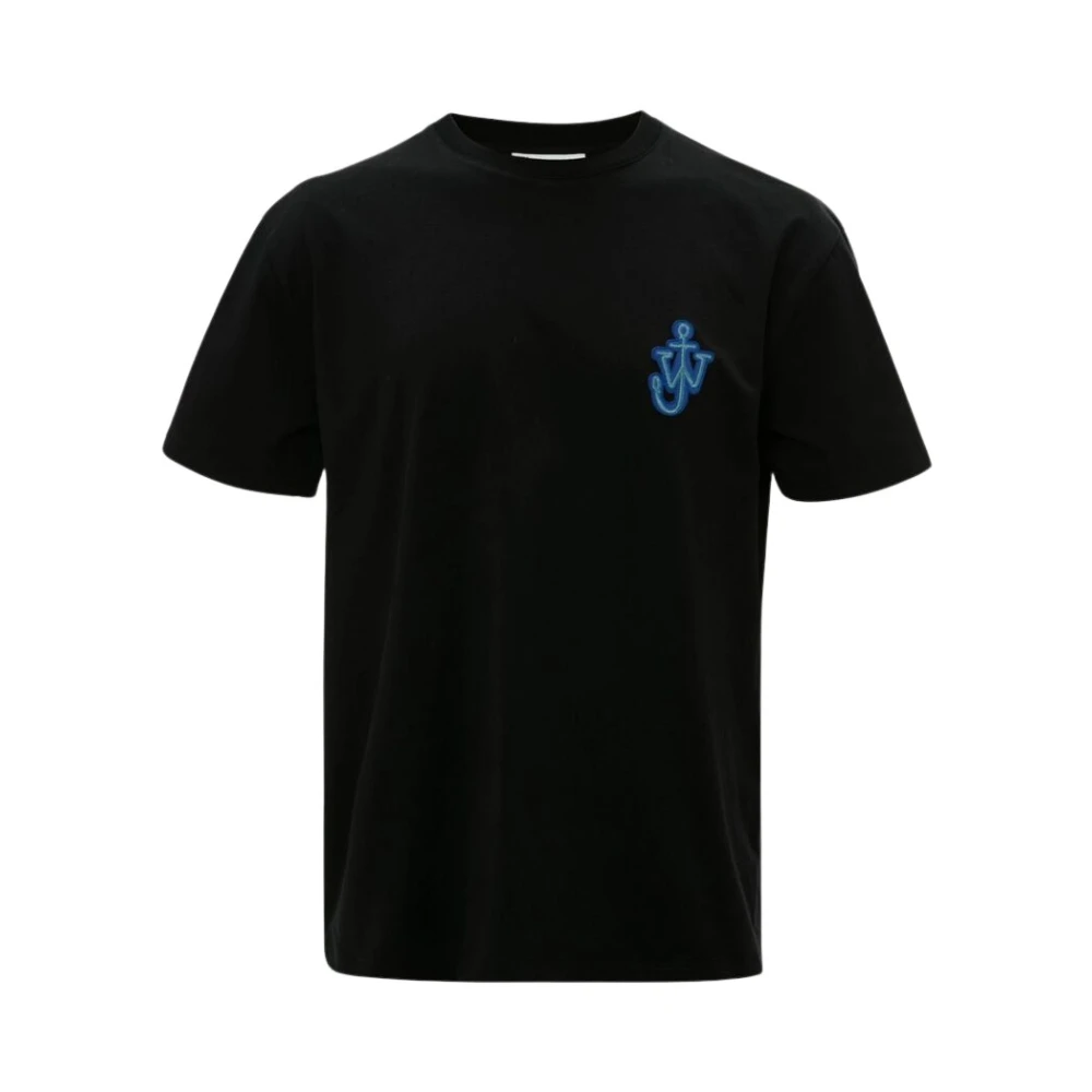 JW Anderson Zwarte Anchor Logo T-shirt Black Heren
