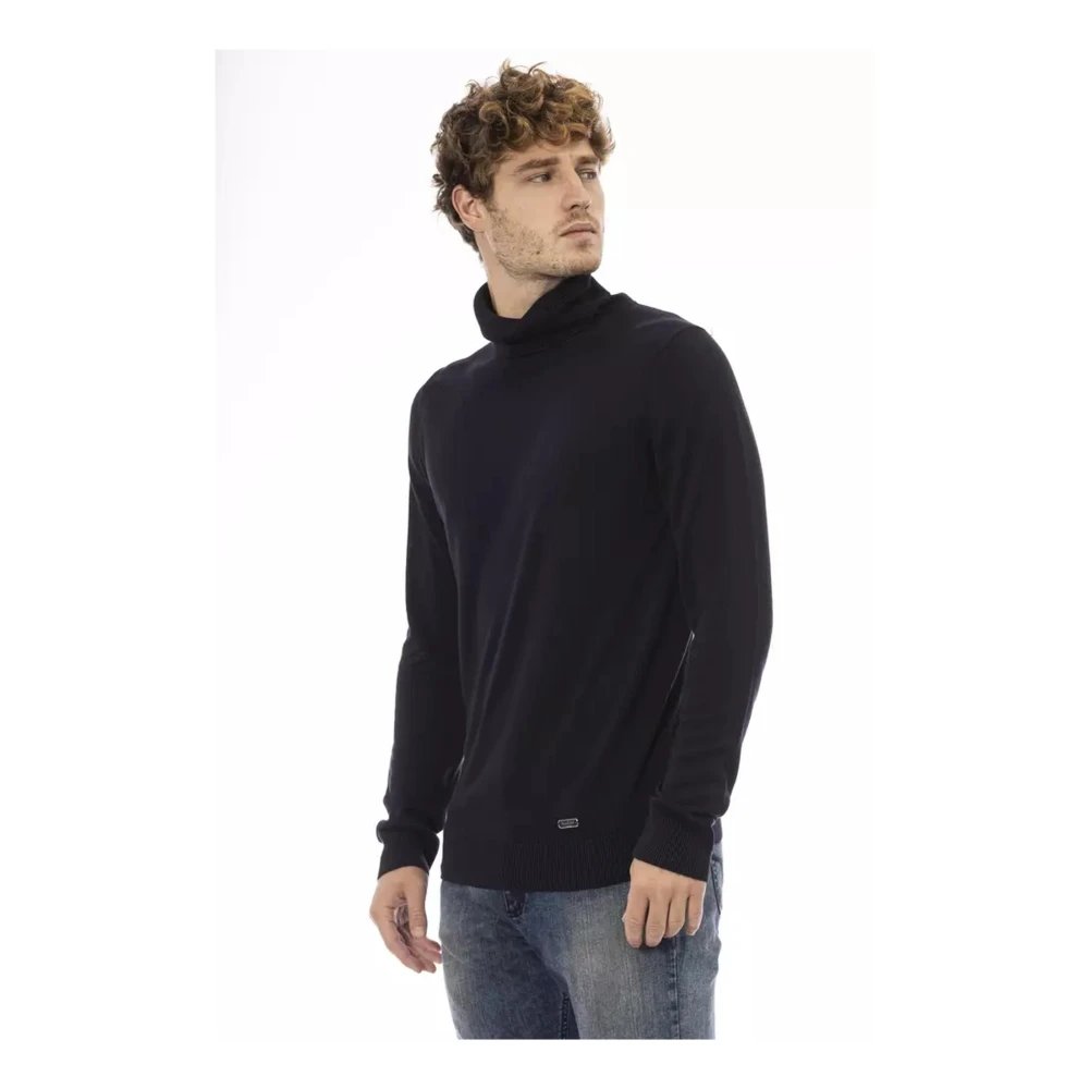 Baldinini Blauwe Turtleneck Sweater Blue Heren