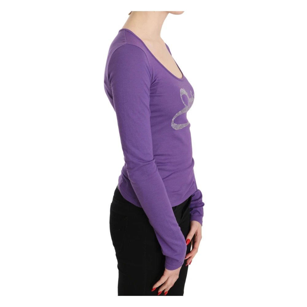 Exte Elegante paarse kristalversierde top Purple Dames