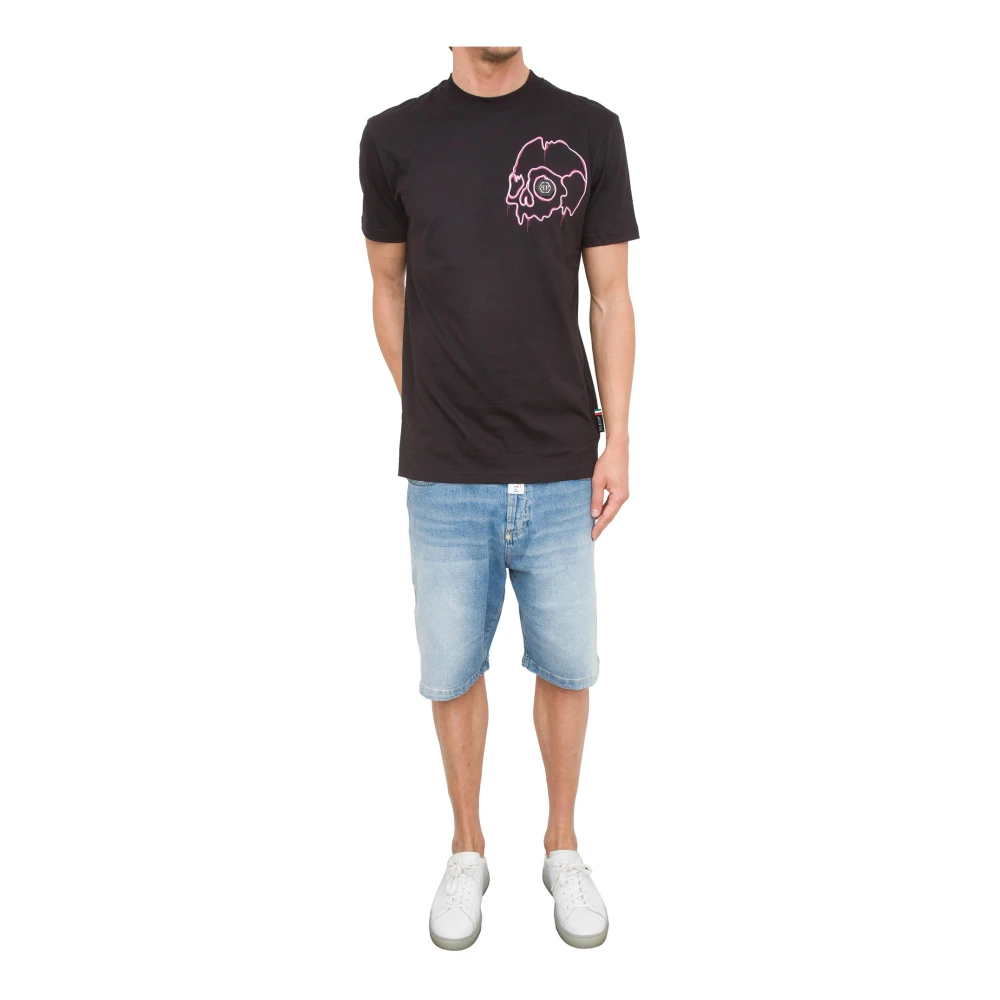 Philipp Plein Skull Dripping Round Neck T-shirt Black Heren