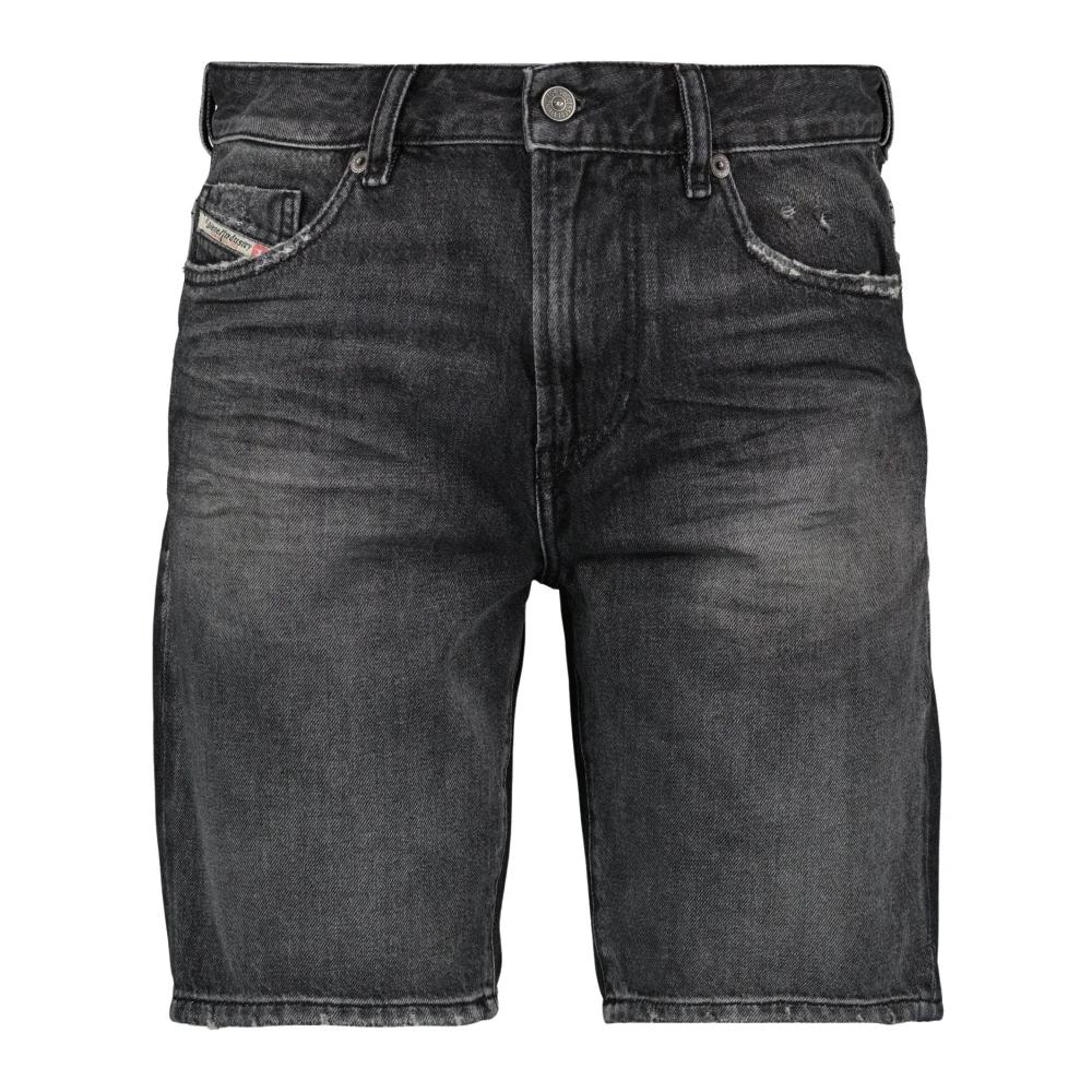 Diesel Men's Black Denim Shorts, W33, D-Fin Denim Shorts