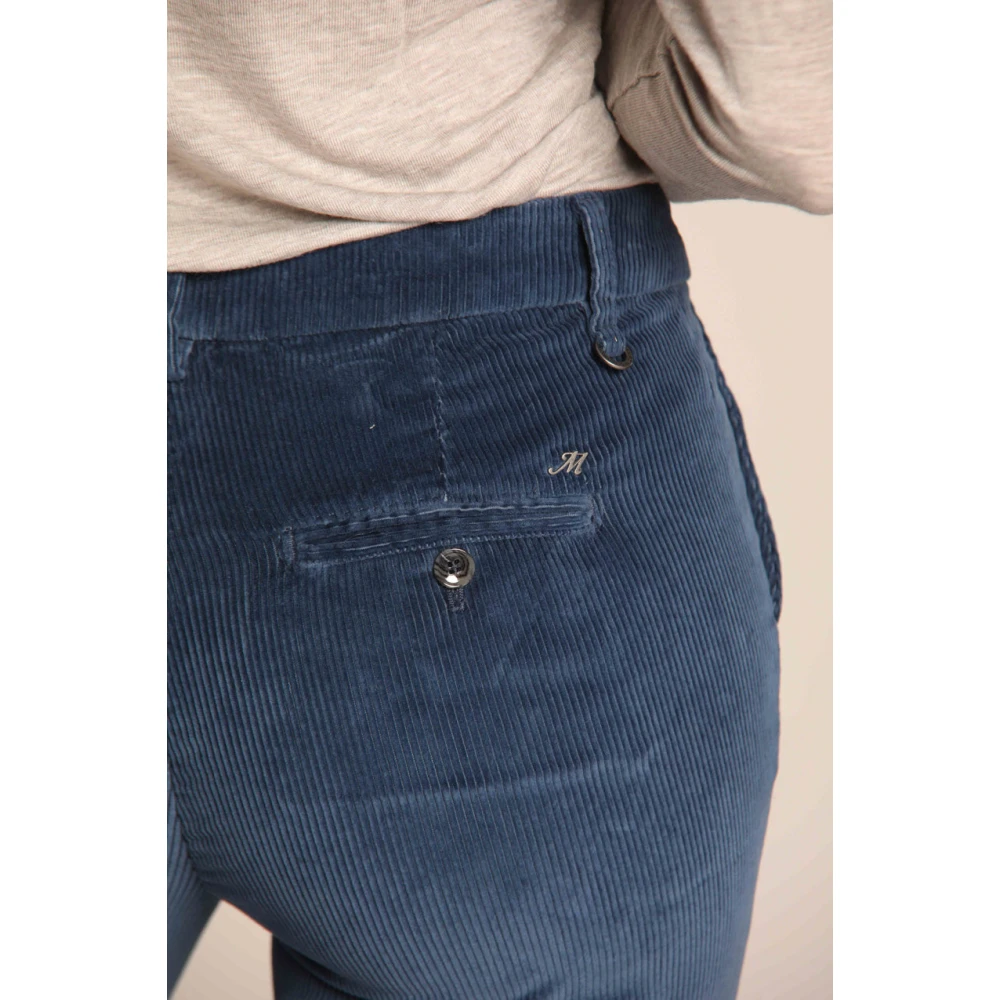 Mason's Velvet Slim Fit Chino Broek Blue Dames