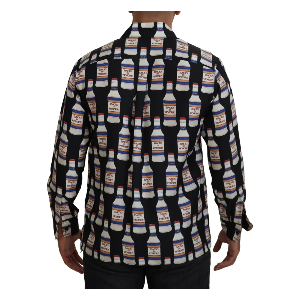 Dolce & Gabbana Elegante zijden overhemd met lange mouwen Black Heren