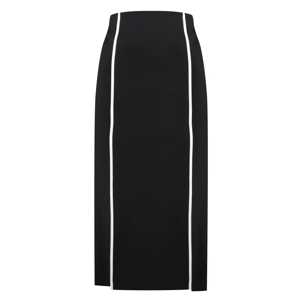 Hugo Boss Midi-rok met contrastkleurige inzetstukken Black Dames