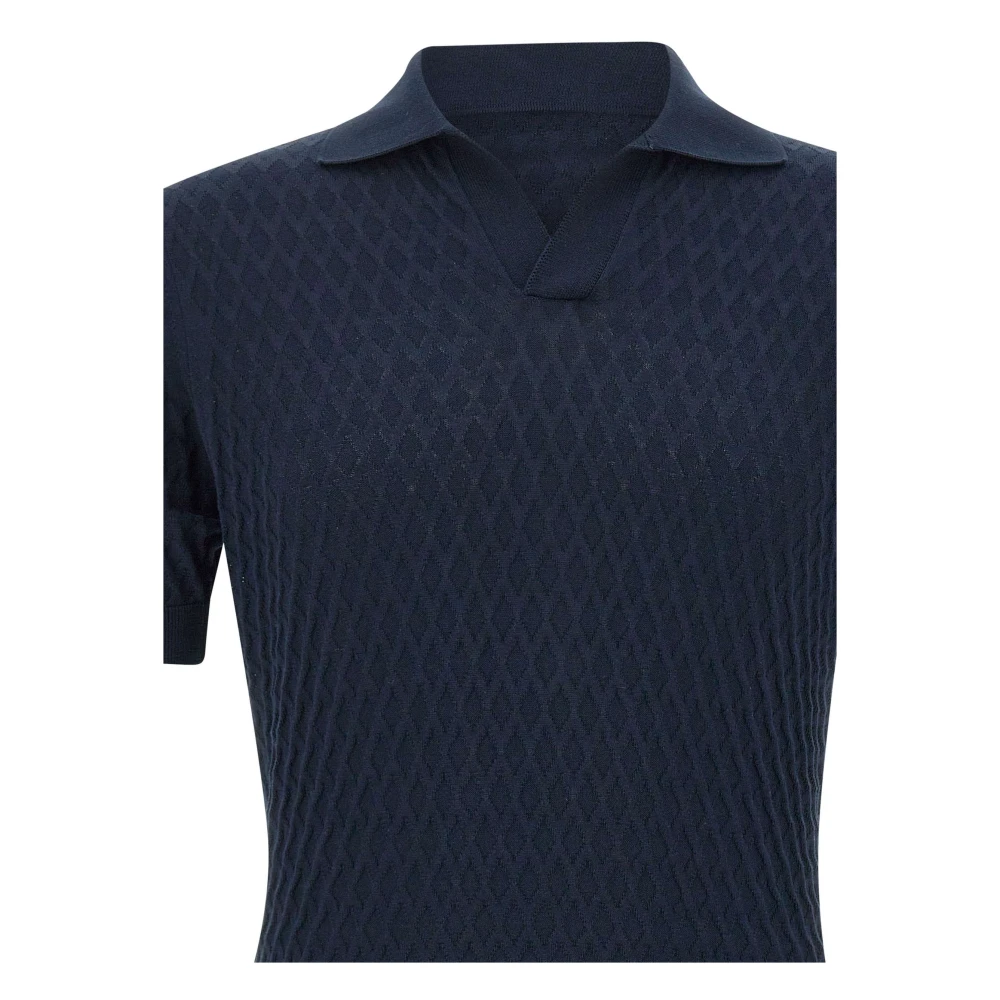 Filippo De Laurentiis Navy Blue Skipper Polo Shirt Blue Heren