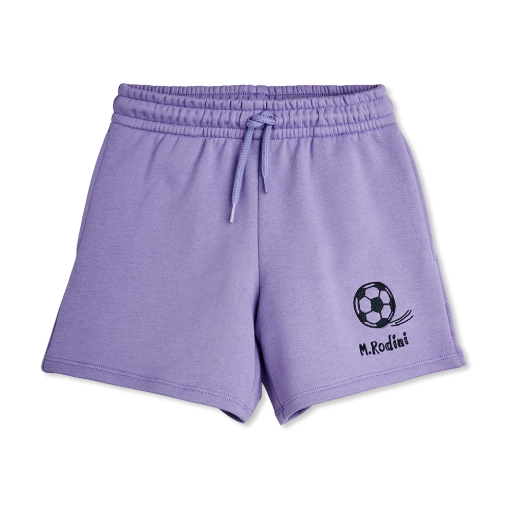 Mini Rodini Purple Shorts With Embroidered Logo - Unisex - Shorts - 6 Y - Kids