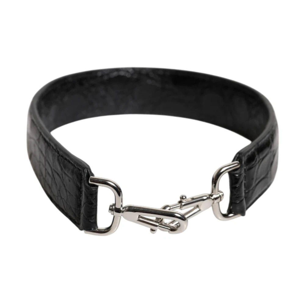 Dolce & Gabbana Luxurious Alligator Leather Shoulder Bag Strap - Female - Bag Accessories - Black - One Size - Bags