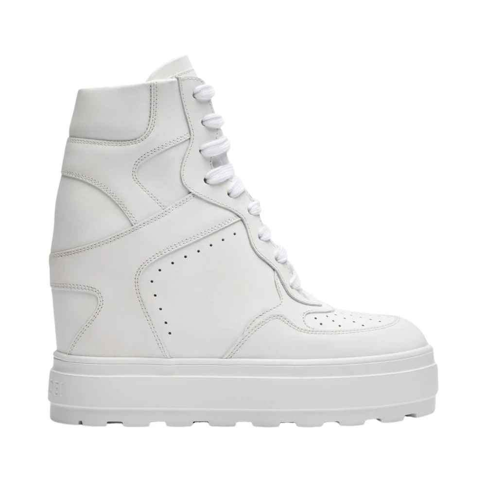 Casadei White Wedges, Female, 7 Uk, High Top Leather Trainers