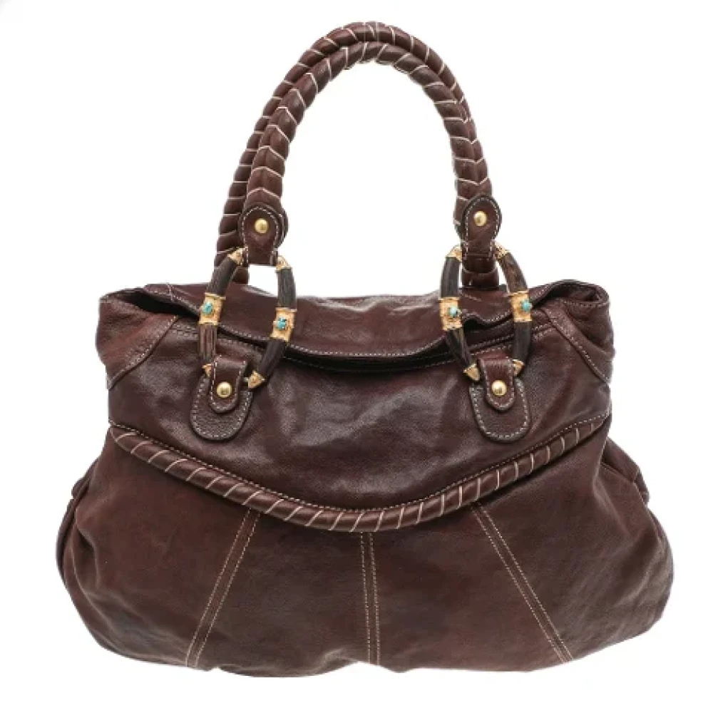 Valentino Vintage Pre-owned Leather handbags Brown Dames