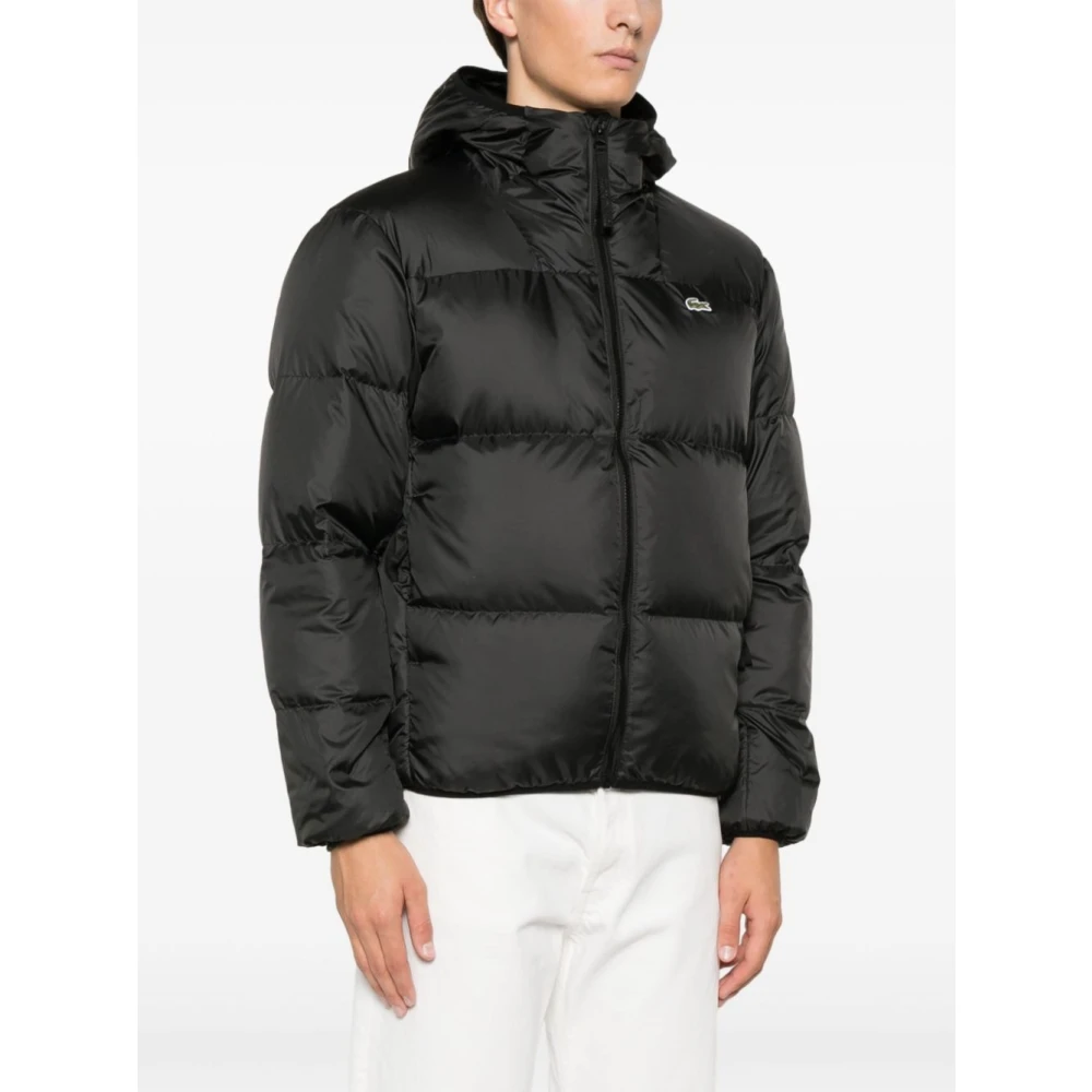 Lacoste Gewatteerde Hoodie Jas Black Heren