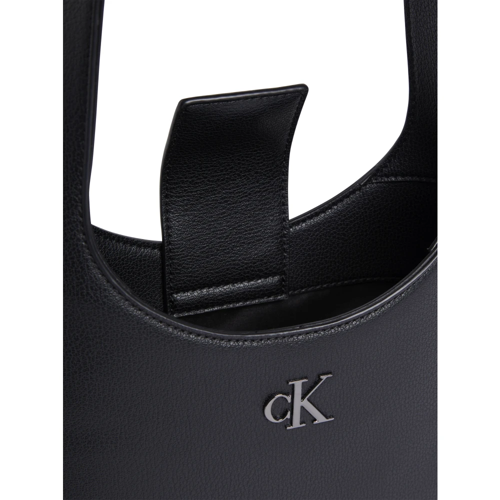 Calvin Klein Minimal Monogram Zwarte Schoudertas Black Dames