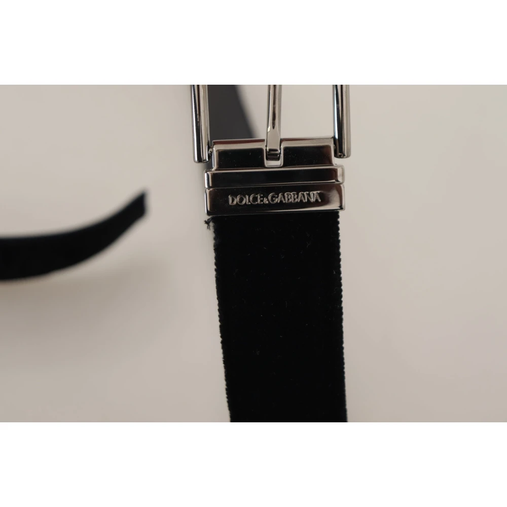 Dolce & Gabbana Luxe Velvet Leren Riem Black Heren