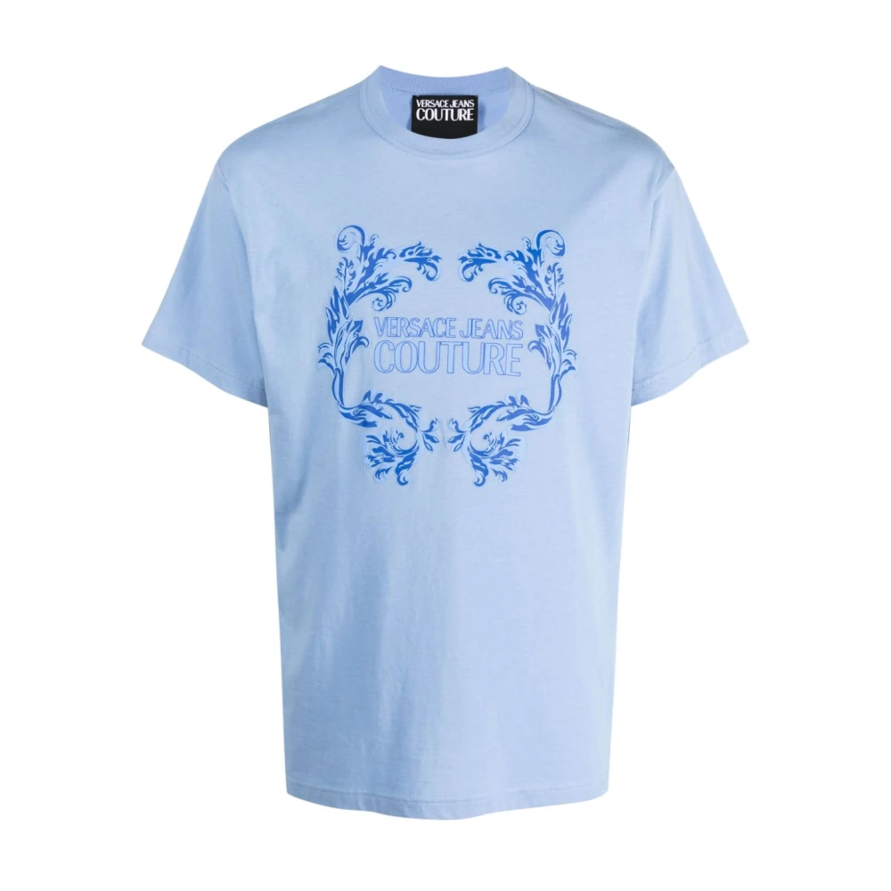 Versace Jeans Couture Logo T-shirt in Lichtblauw Blue Heren