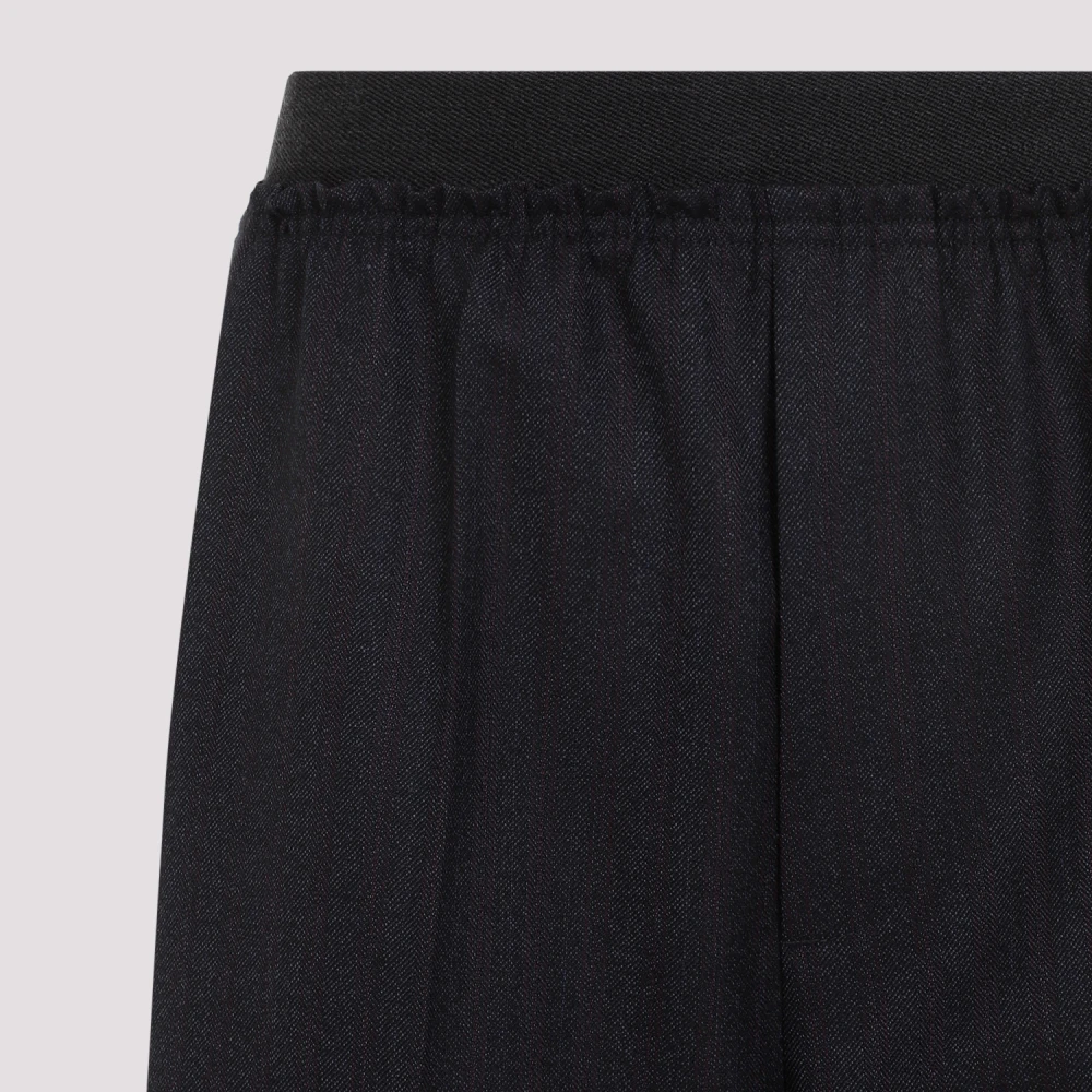 Bottega Veneta Zwart Blauw Gestreepte Wollen Broek Blue Dames