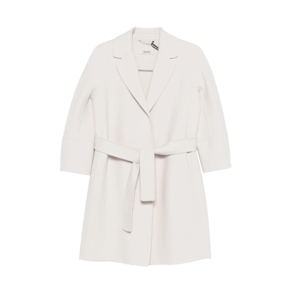 Max Mara Women's White Esturia Wool Wrap Coat - Belted Coats - S - Coats