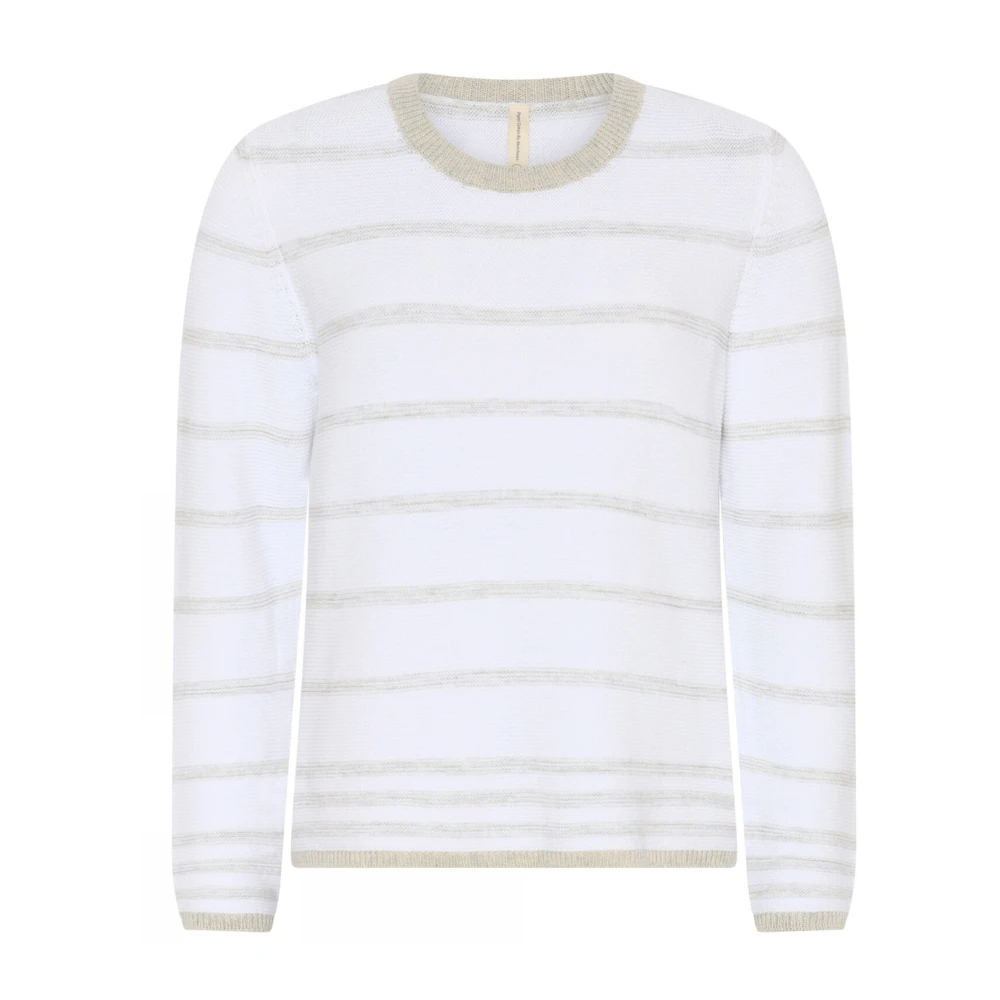 Skovhuus Gestreepte Links Pullo Blouse in Kit Melang White Dames
