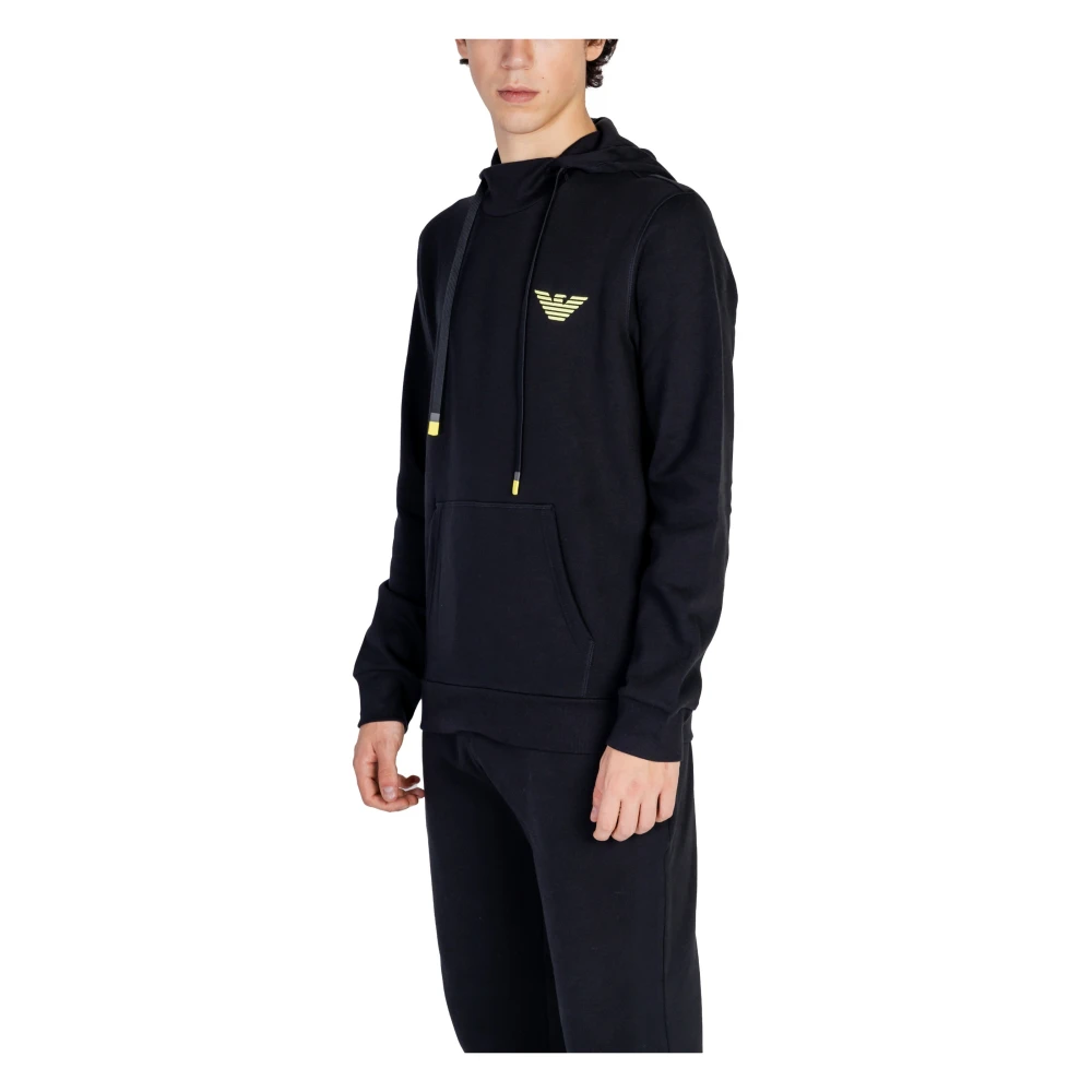 Emporio Armani Zwarte Hoodie Herfst Winter Stijl Black Heren