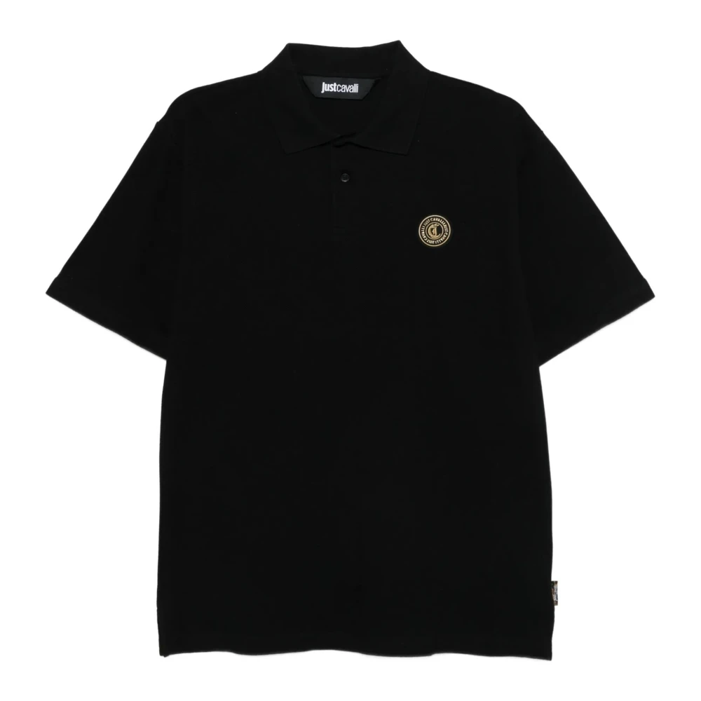 Just Cavalli Men's Black Polo Shirt With Logo - Polo Shirts - Xl - Tops