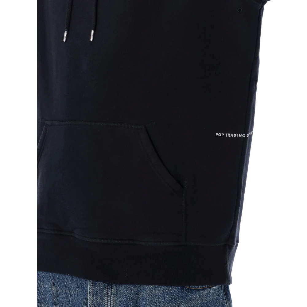 Pop Trading Company Zwarte Gebreide Hoodie Aw24 Black Heren