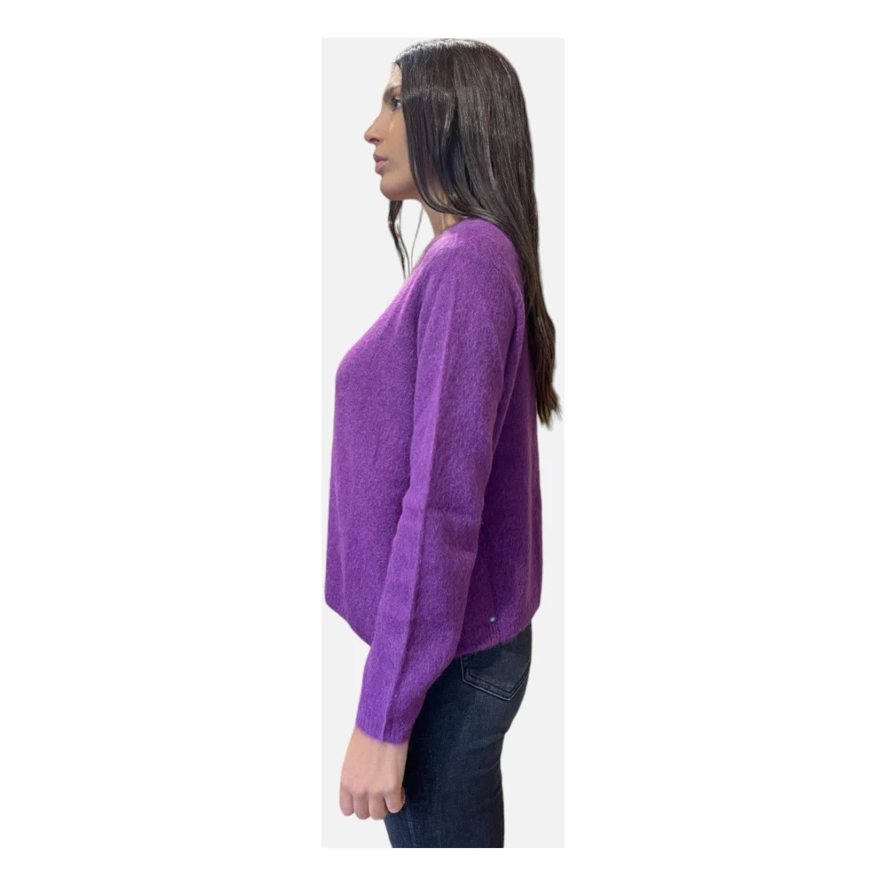 Kangra Alpaca Crewneck Sweater Magenta Pink Dames