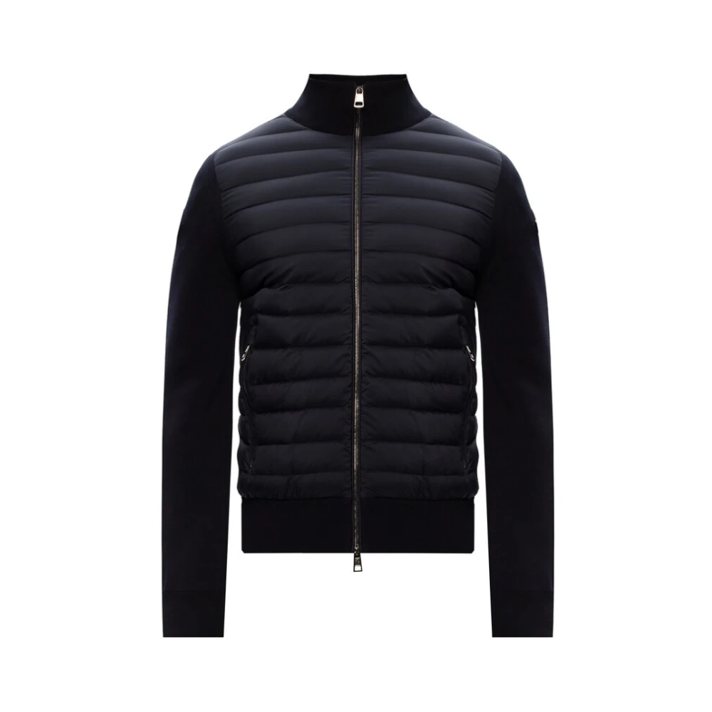 Moncler Gewatteerde Crêpe Ritsvest Blue Heren