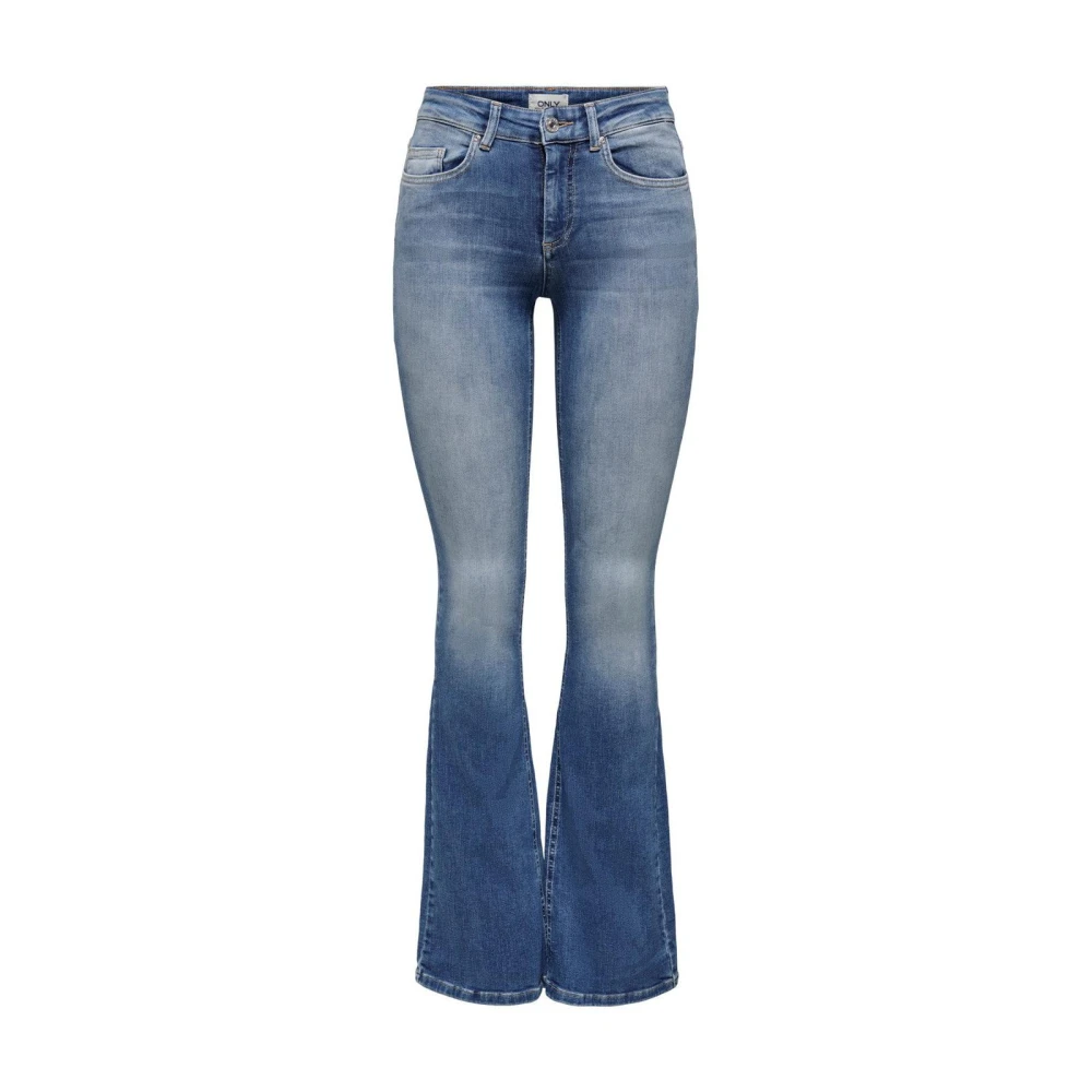 Only Blauwe Bell Bottom Jeans met rits Blue Dames