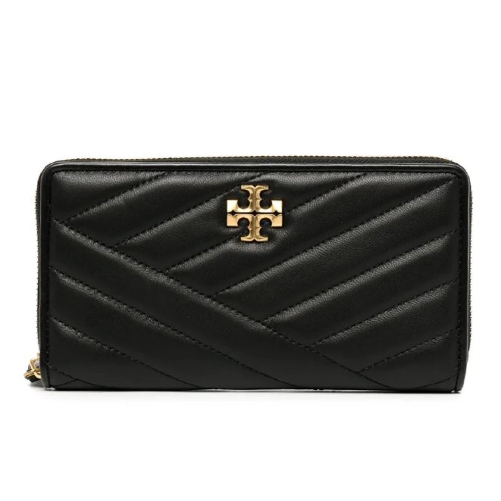 Tory Burch Women's Black Wallets & Cardholders, One Size, Kira Chevron Zip Continental Wallet