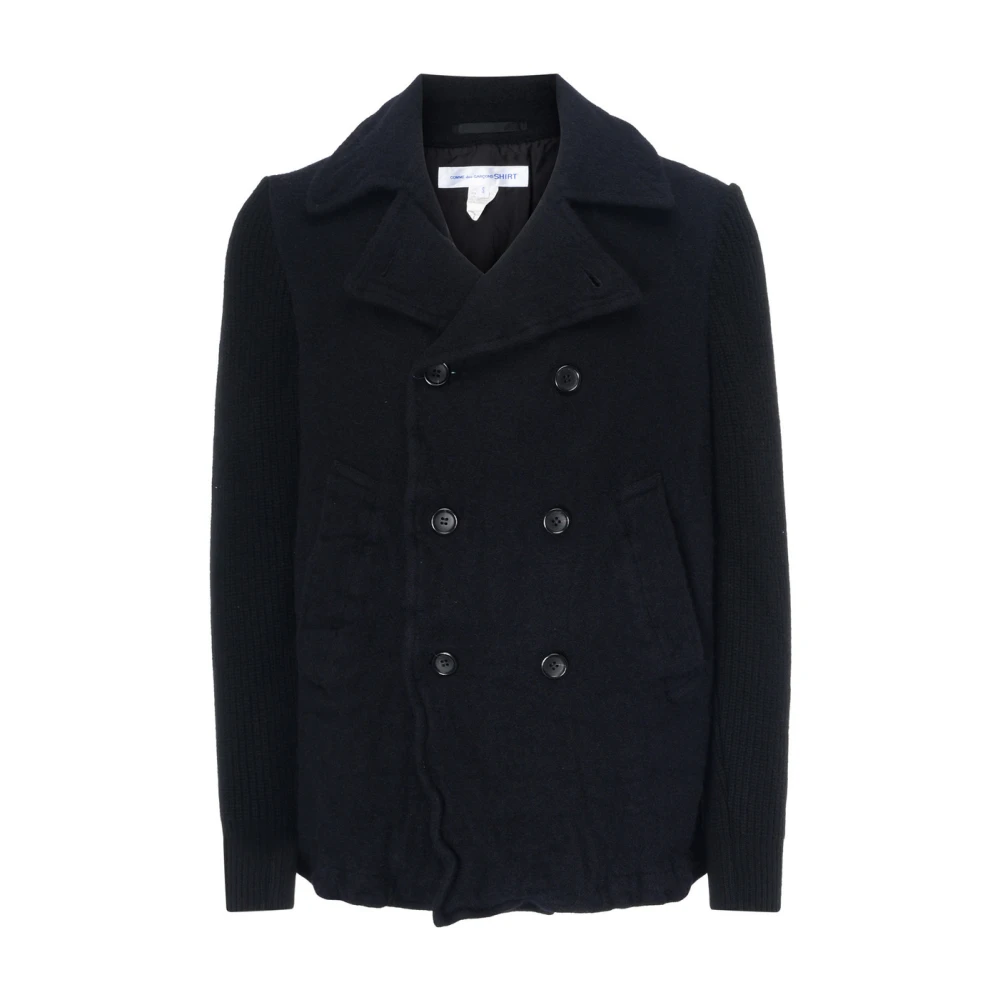 Comme des Garçons Geweven herenjas in marineblauw Blue Heren