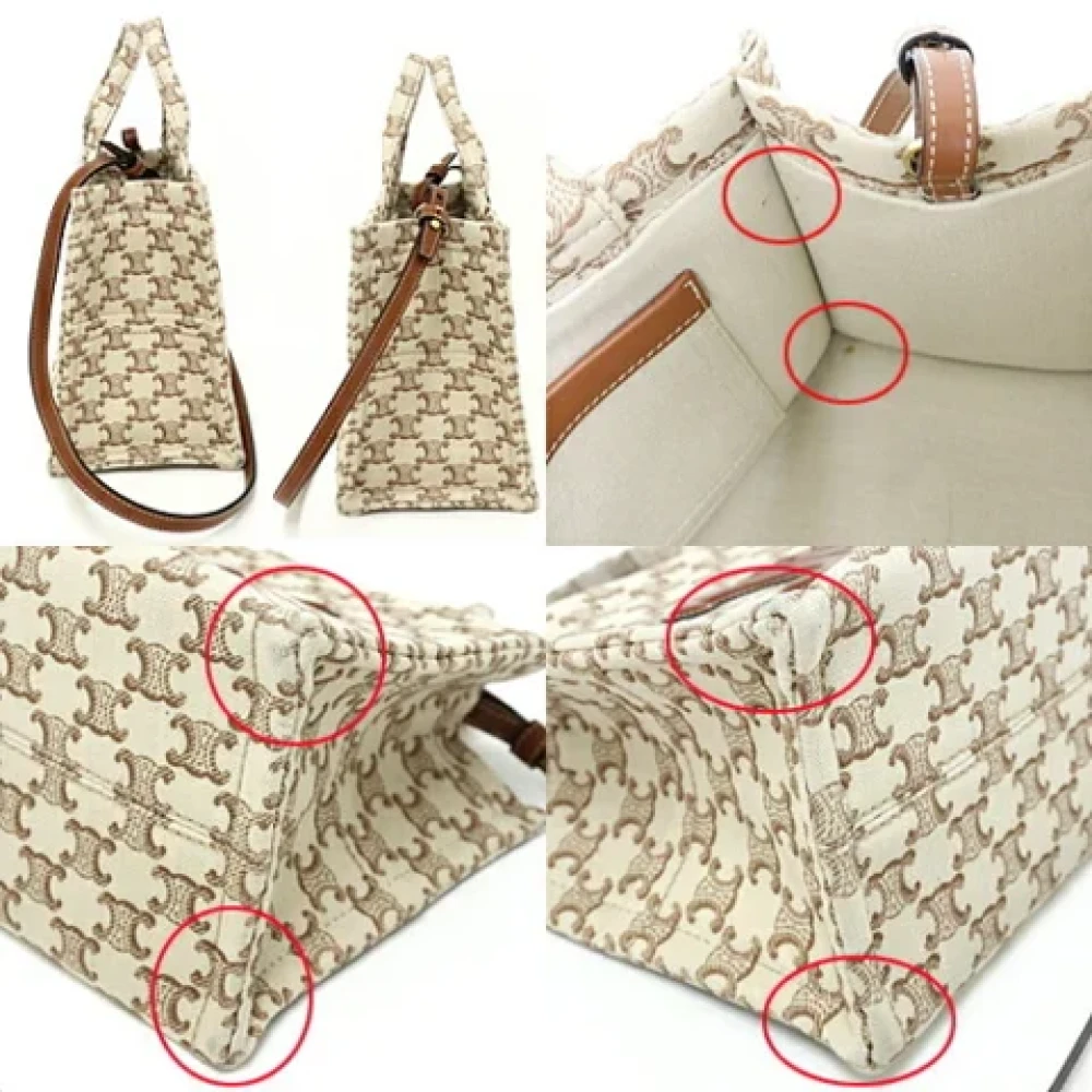 Celine Vintage Pre-owned Canvas celine-bags Beige Dames