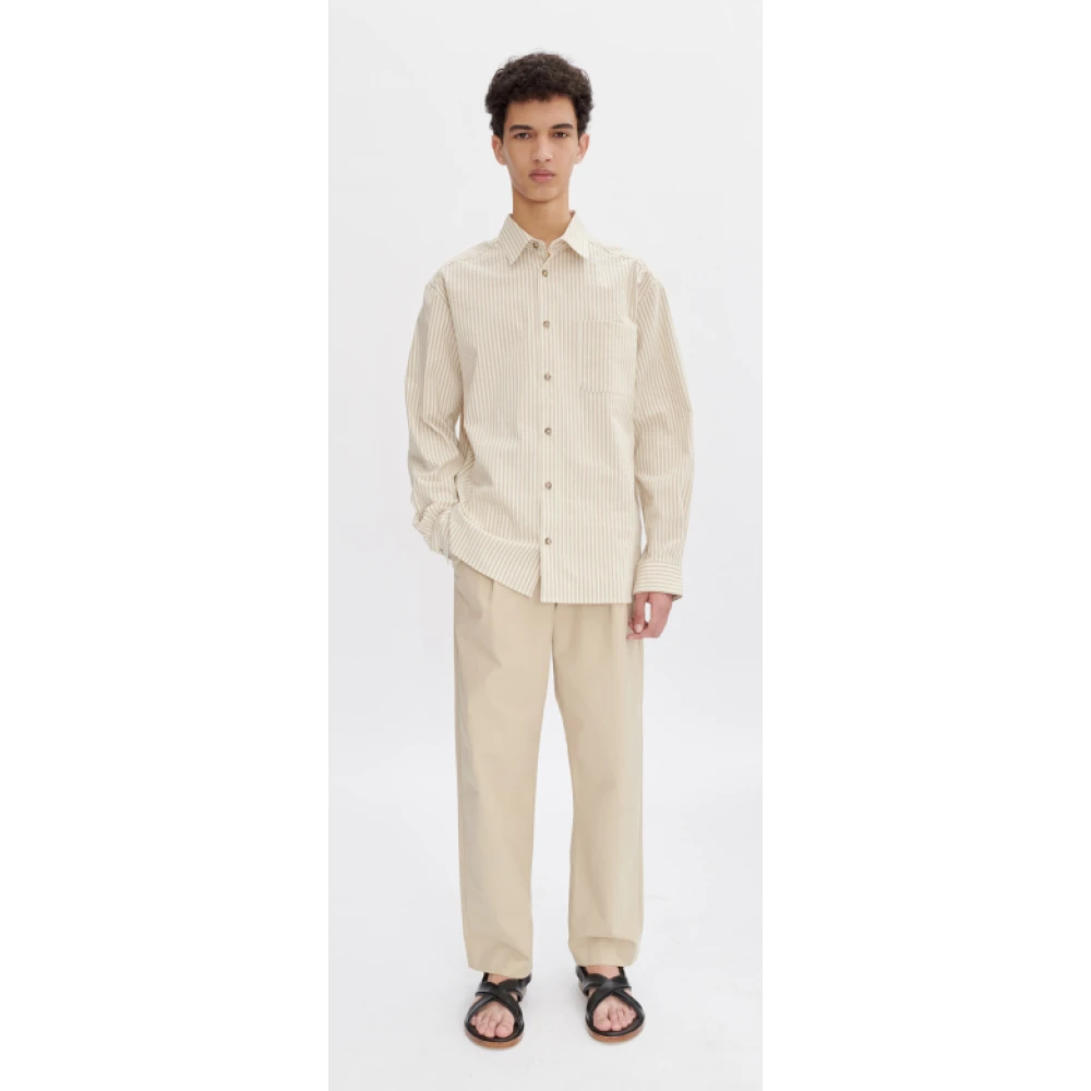 A.p.c. Gestreepte Beige Katoenen Overshirt Beige Heren