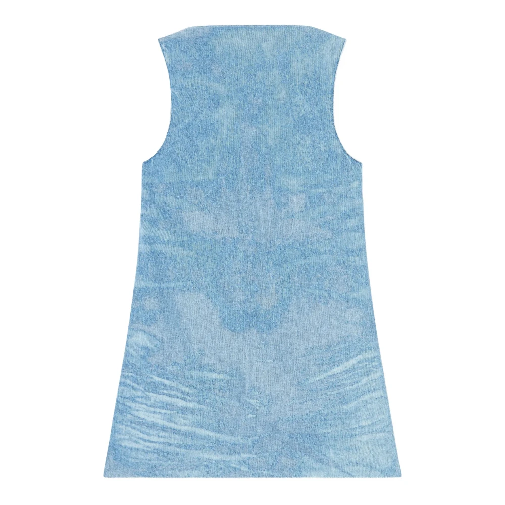 Diesel Vrouw Blauw Kleedjes Dames, Xs, Denim, Korte Jurk Van Satijndenim