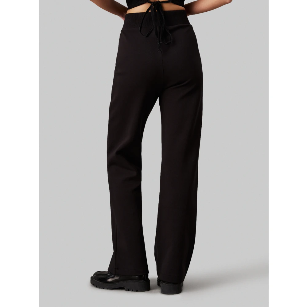 Calvin Klein Jeans Zwarte joggers met satijnen applicatie Black Dames