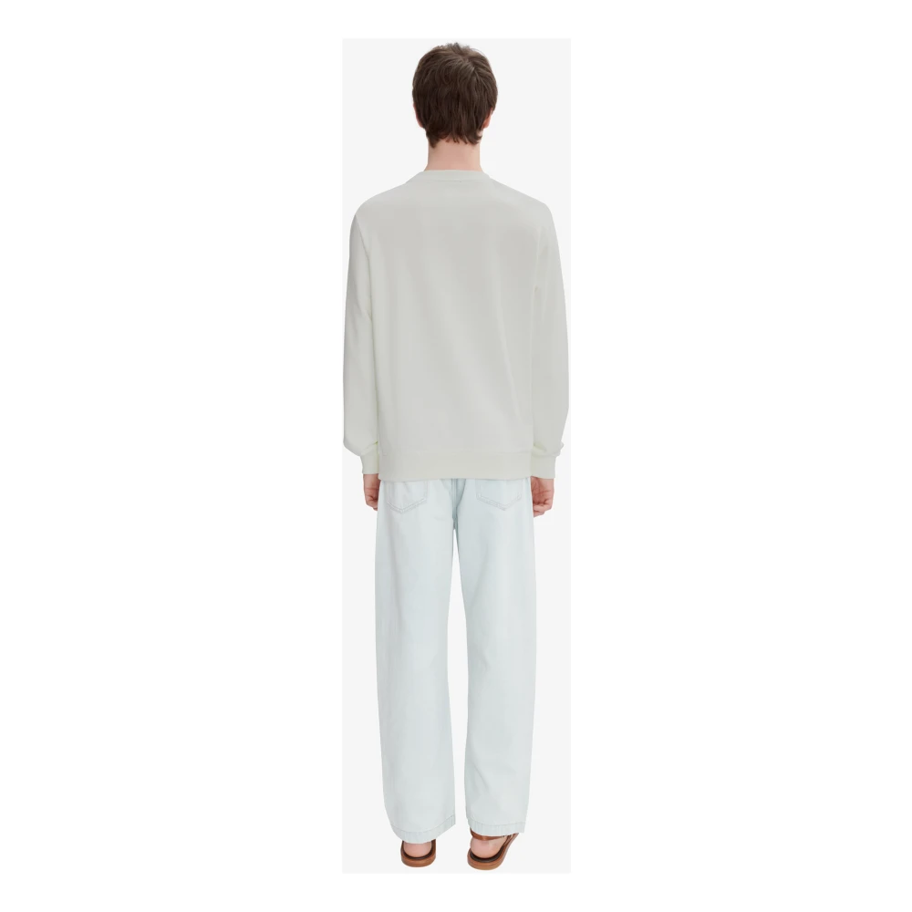 A.p.c. Biologische Katoenen Trui met Voorlogo White Heren