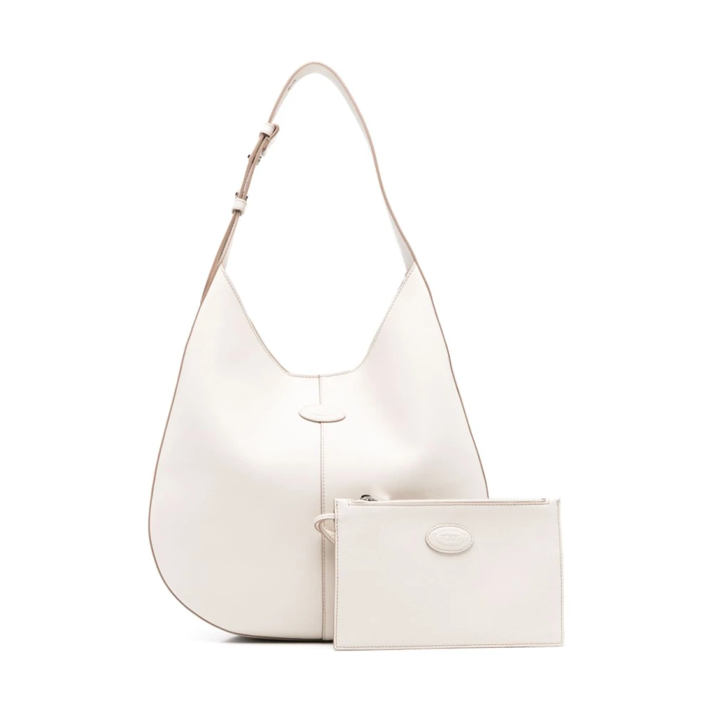 TOD'S Witte Schoudertas met Afneembare Pouch White Dames