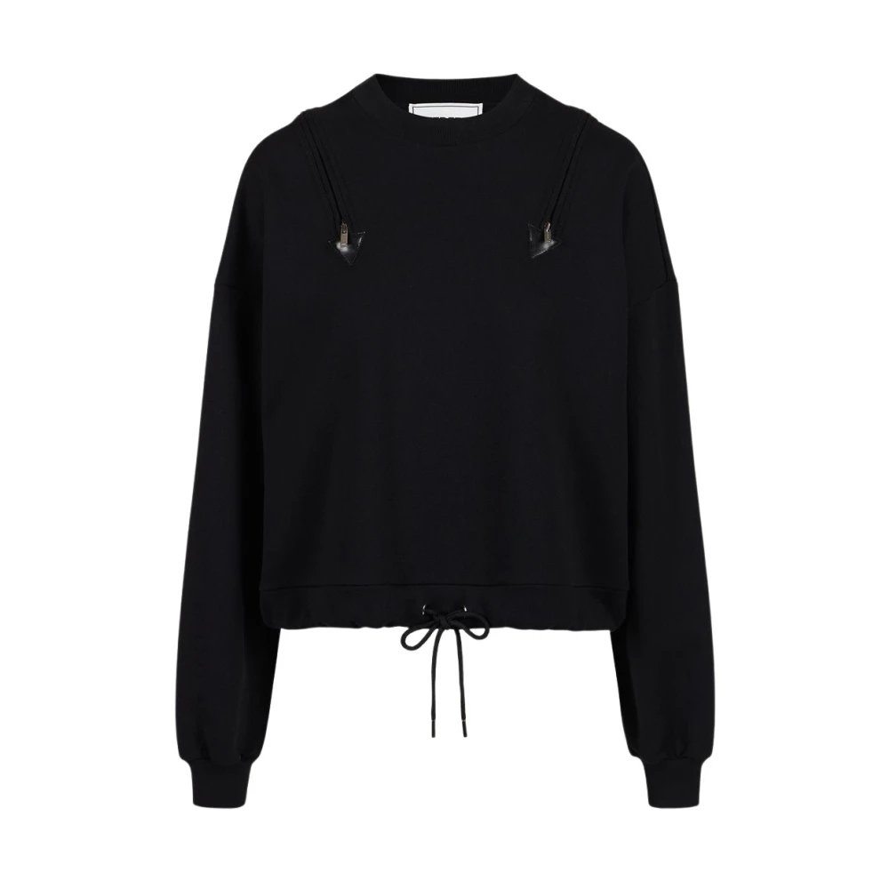 Iceberg Sweatshirt met ronde hals en decoratieve ritsen Black Dames