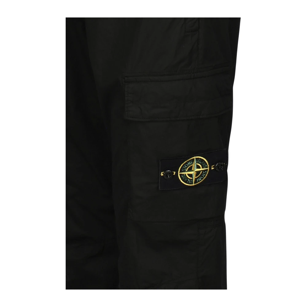 Stone Island Zwarte Broek met Verborgen Zakken Black Heren